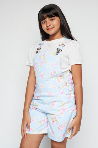 Flower Party Dungaree, Blue, image 4